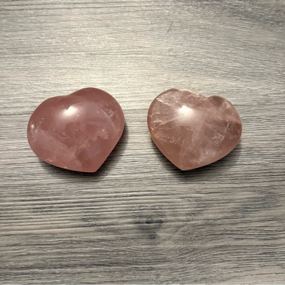 Rose Quartz Crystal Heart Bundle